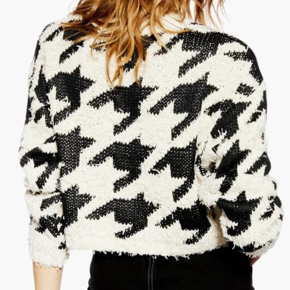 Topshop, Houndstooth Sweater, SIZE M